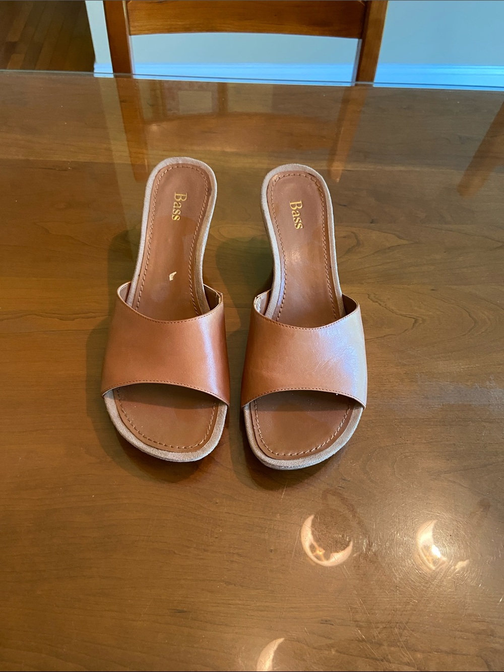 Bass Women's Cognac Slide Mules